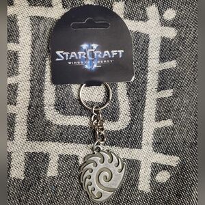 NWT JINX StarCraft II Wings of Liberty Zerg Logo Metal Key Chain Blizzard